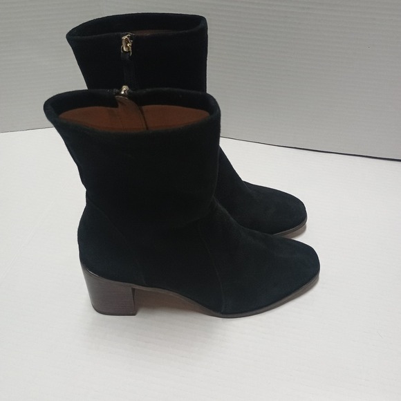 J Jill Black Suede Heel Fall Calf Height Boots Size 8 - Picture 2 of 8